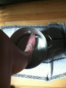 Foot needed a little TLC. Don't tell my mother what I really use my stock pot for.