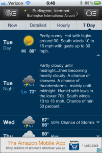 Always a good sign when the forecast includes a cactus in Vermont.